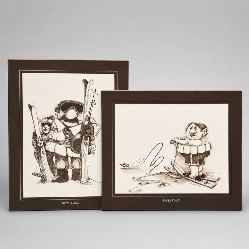 Gary Patterson Art Prints 1975 Set of 2 Snow People Shore Start 1975 NOS 16x20